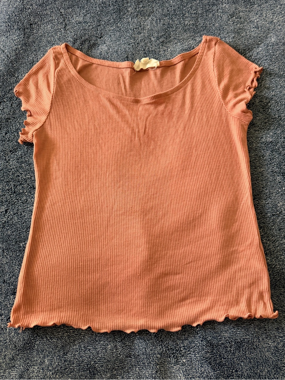 Women’s Ribbed Short Sleeve Top - Dusty Rose